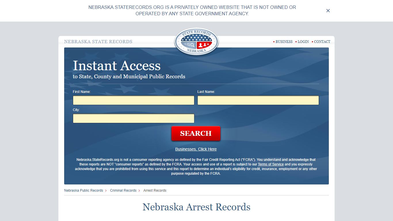 Nebraska Arrest Records | StateRecords.org